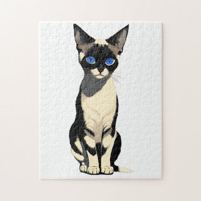 Siamese Cat Art Blue-Mit Augen Cat Lover (Vertikal)