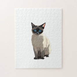 Siamese Cat Art Electric Blue-Mit Augen Cat Lover