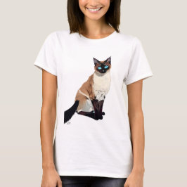 Siamese Cat Art Electric Blue-Mit Augen Cat Lover T-Shirt