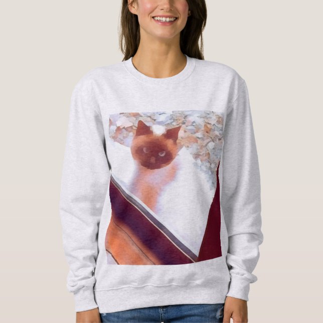 Siamese cat art sweatshirt (Vorderseite)