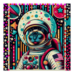 SIAMESE CAT-ASTRONAUT 5 POSTER