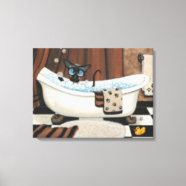 Siamese Cat Bathroom ArT von BiHrLe Canvas Print Leinwanddruck