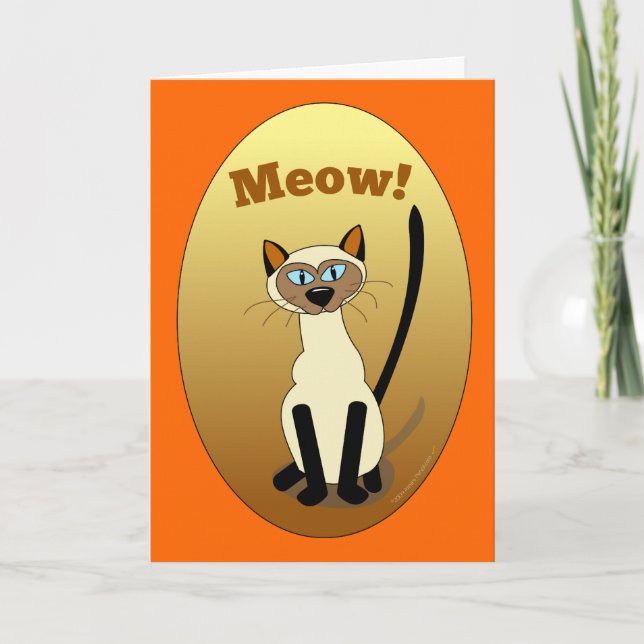 Siamese Cat Birthday Card Karte (Vorderseite)