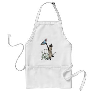 Siamese Cat Butterfly Daisies Apron Schürze