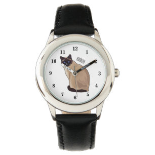 Siamese cat cartoon illustration armbanduhr
