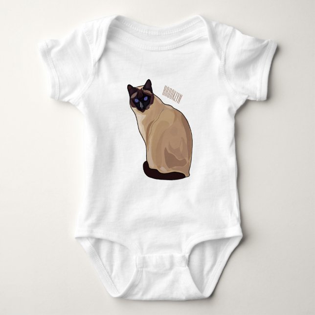Siamese cat cartoon illustration baby strampler (Vorderseite)