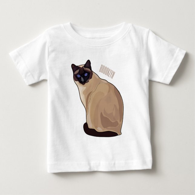 Siamese cat cartoon illustration baby t-shirt (Vorderseite)