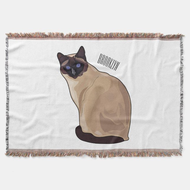 Siamese cat cartoon illustration decke (Vorderseite)