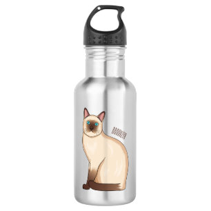 Siamese cat cartoon illustration edelstahlflasche