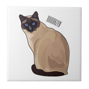 Siamese cat cartoon illustration fliese