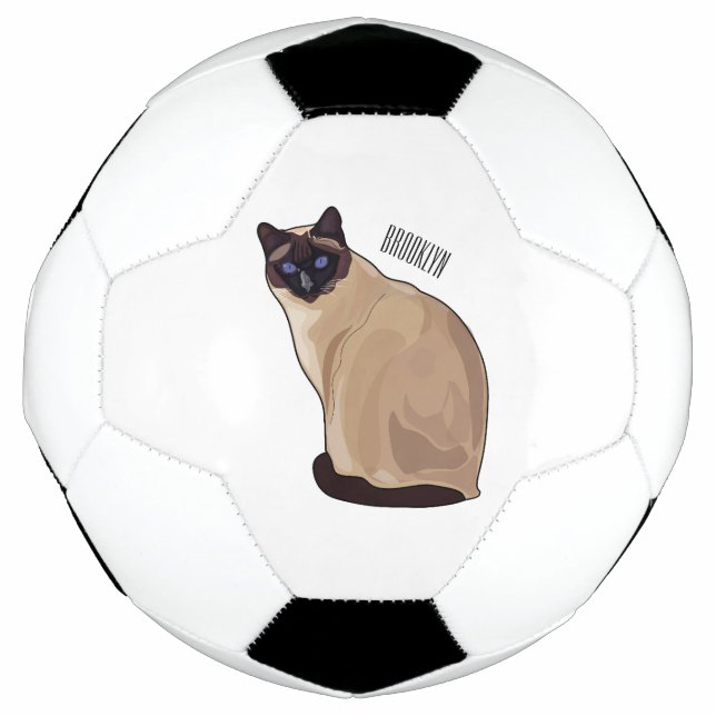 Siamese cat cartoon illustration fußball (Vorderseite)