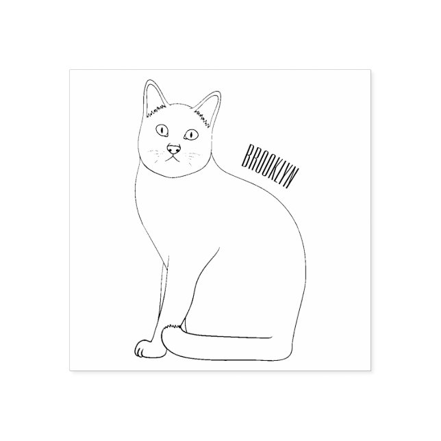 Siamese cat cartoon illustration gummistempel (Prägung)