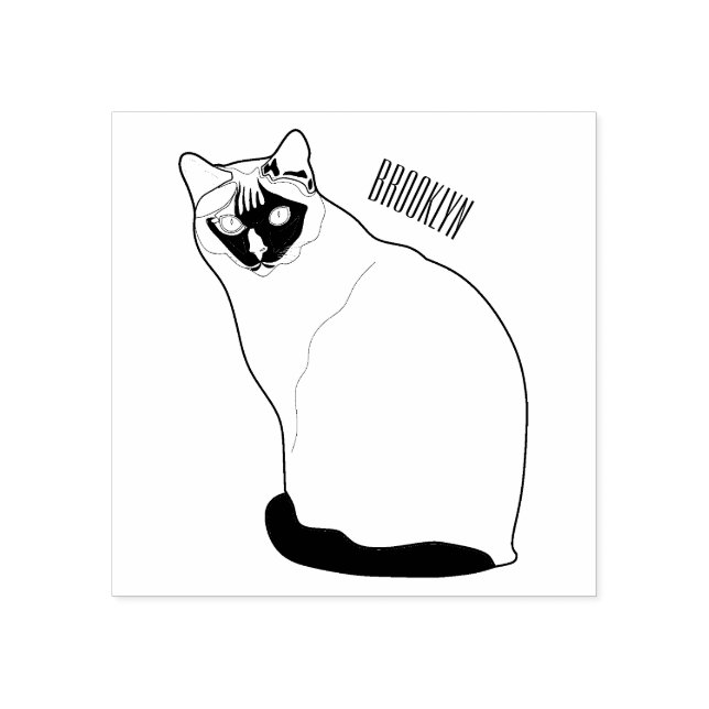 Siamese cat cartoon illustration gummistempel (Prägung)