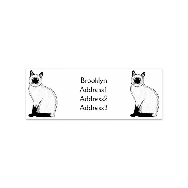 Siamese cat cartoon illustration gummistempel (Prägung)