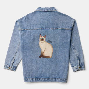 Siamese cat cartoon illustration jeansjacke