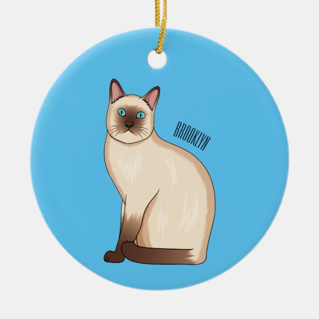 Siamese cat cartoon illustration keramik ornament (Vorne)