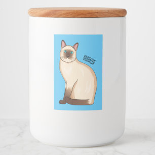 Siamese cat cartoon illustration lebensmitteletikett