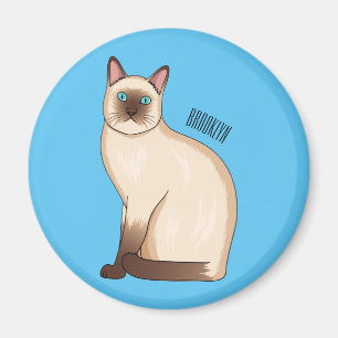 Siamese cat cartoon illustration magnet