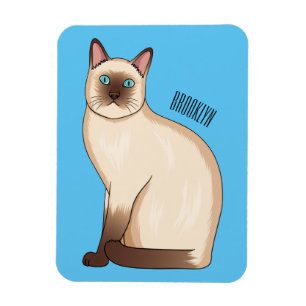 Siamese cat cartoon illustration magnet
