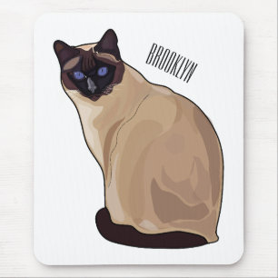 Siamese cat cartoon illustration mousepad