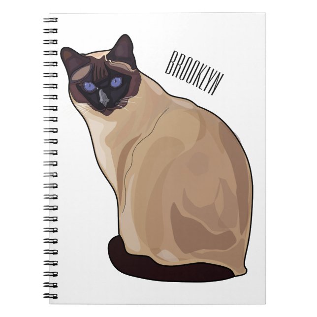Siamese cat cartoon illustration notizblock (Vorderseite)