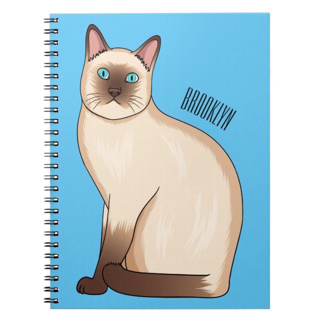 Siamese cat cartoon illustration notizblock (Vorderseite)