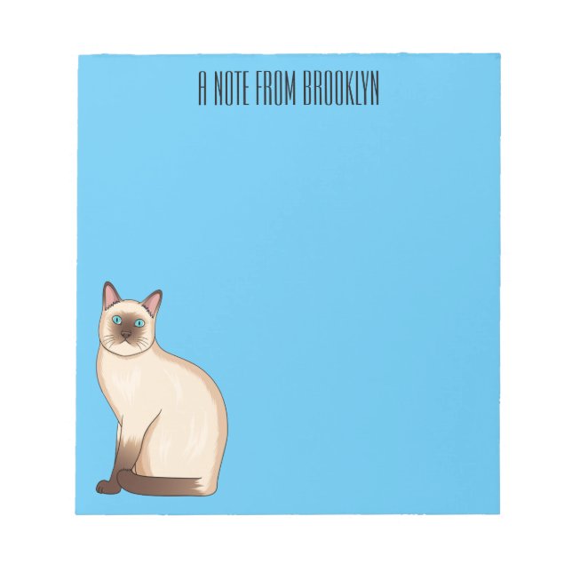 Siamese cat cartoon illustration notizblock (Vorderseite)