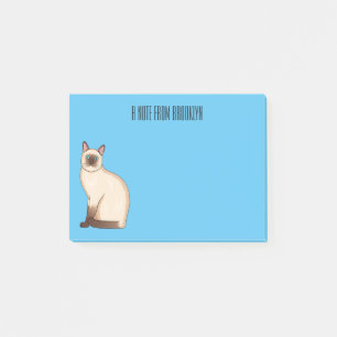Siamese cat cartoon illustration post-it klebezettel