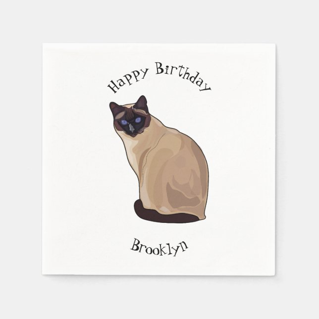 Siamese cat cartoon illustration serviette (Vorderseite)