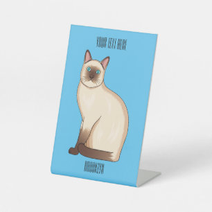 Siamese cat cartoon illustration sockelschild