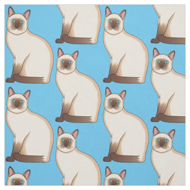 Siamese cat cartoon illustration stoff (Muster)