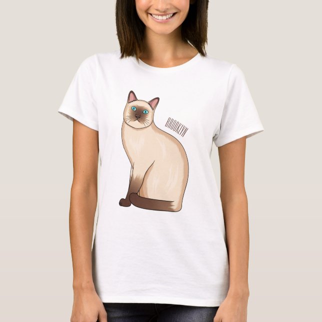 Siamese cat cartoon illustration  T-Shirt (Vorderseite)