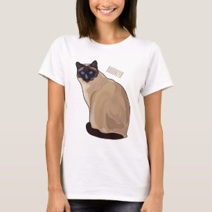 Siamese cat cartoon illustration T-Shirt