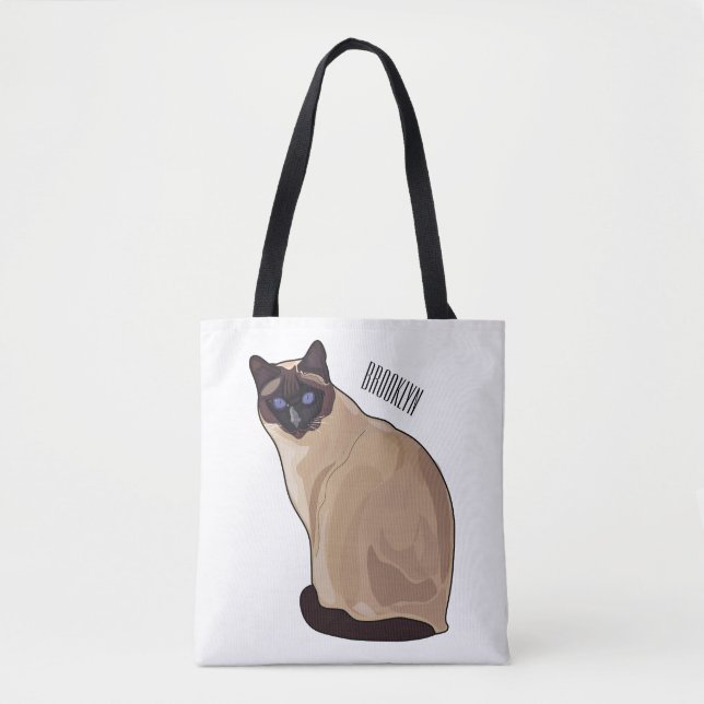 Siamese cat cartoon illustration tasche (Vorderseite)