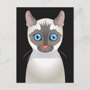 Siamese Cat Cartoon Paws Postkarte