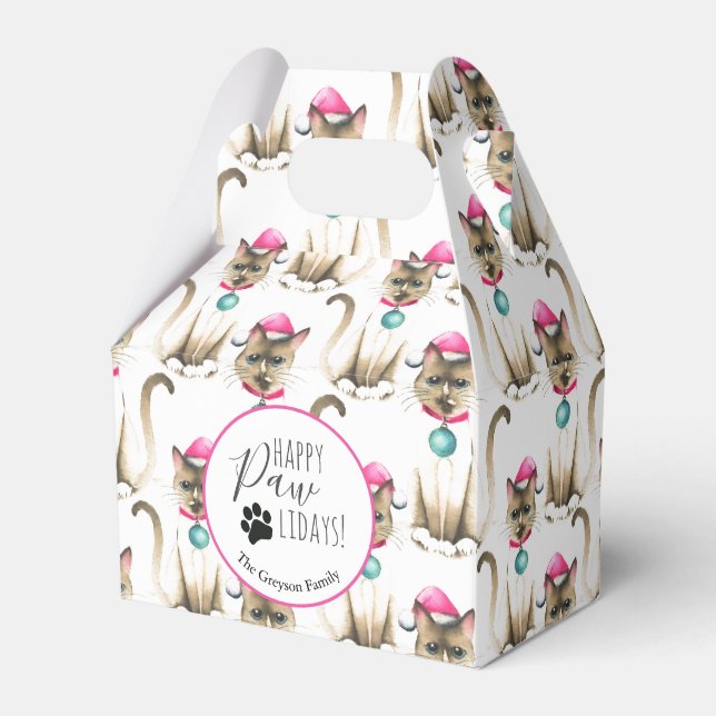 Siamese Cat Christmas Favor Box Geschenkschachtel (Vorderseite)
