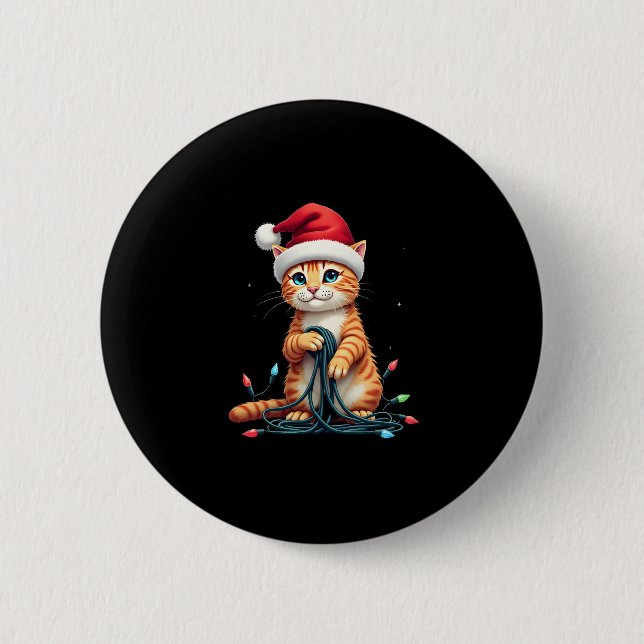 Siamese Cat Christmas V-Neck (1) Button (Vorderseite)