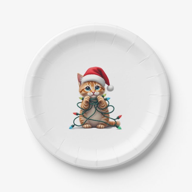 Siamese Cat Christmas V-Neck (1) Pappteller (Vorderseite)