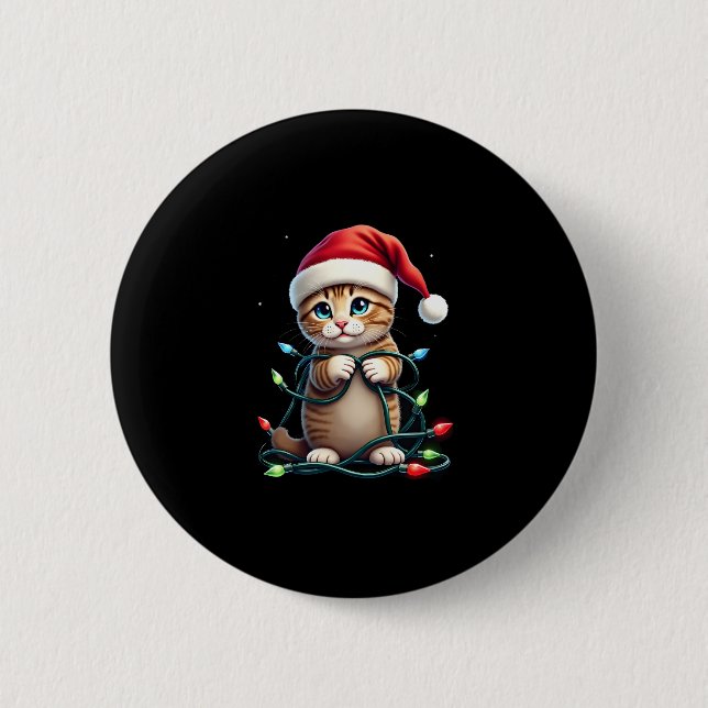 Siamese Cat Christmas V-Neck (3) Button (Vorderseite)