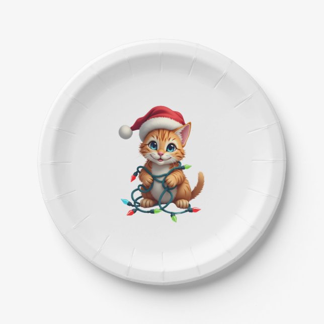 Siamese Cat Christmas V-Neck (3) Pappteller (Vorderseite)