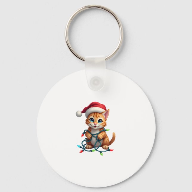 Siamese Cat Christmas V-Neck (3) Schlüsselanhänger (Vorderseite)