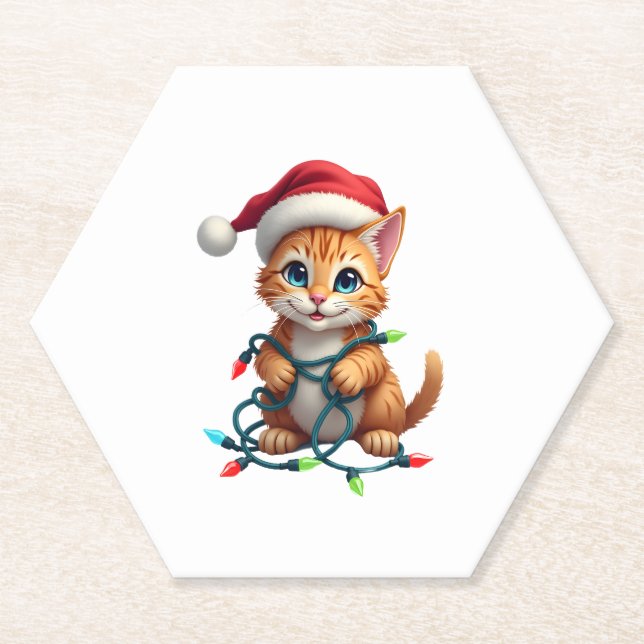 Siamese Cat Christmas V-Neck (3) Untersetzer (Vorderseite)