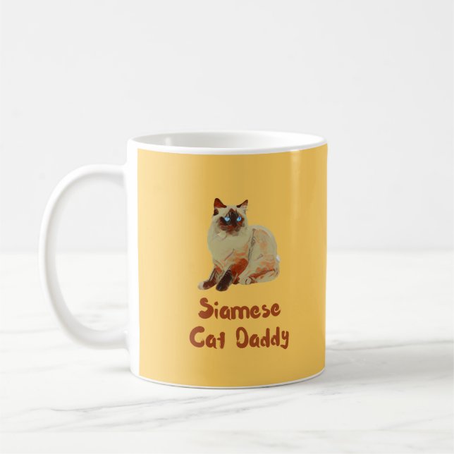 Siamese Cat Daddy T - Shirt Kaffeetasse (Links)