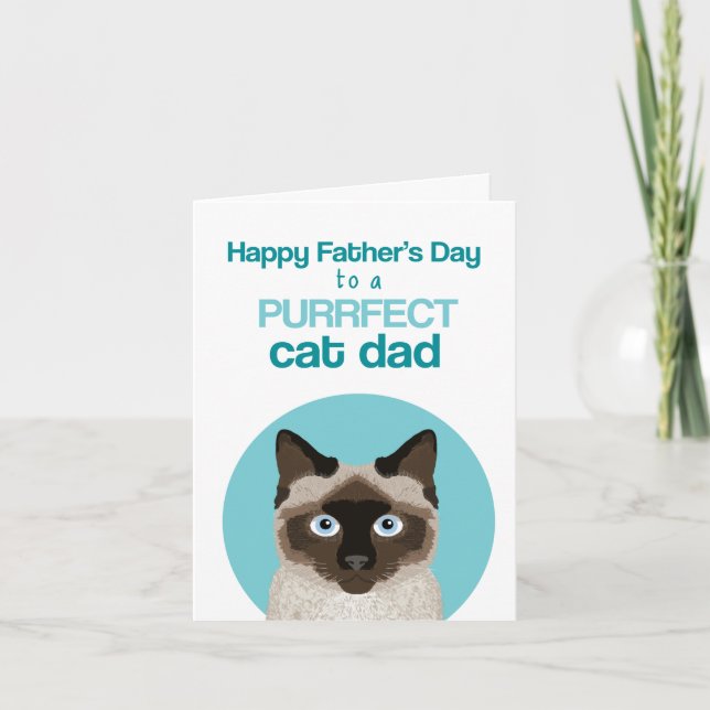 Siamese Cat Father's Day Purfect Karte (Vorderseite)