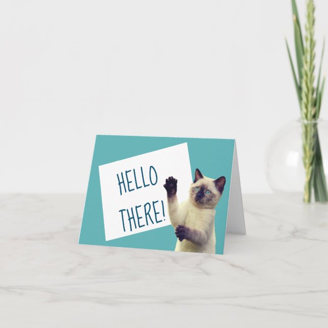 Siamese Cat Foto Personalisierte Note Card Karte (Vorderseite)