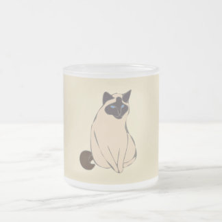 Siamese Cat Frosted Glass Mug