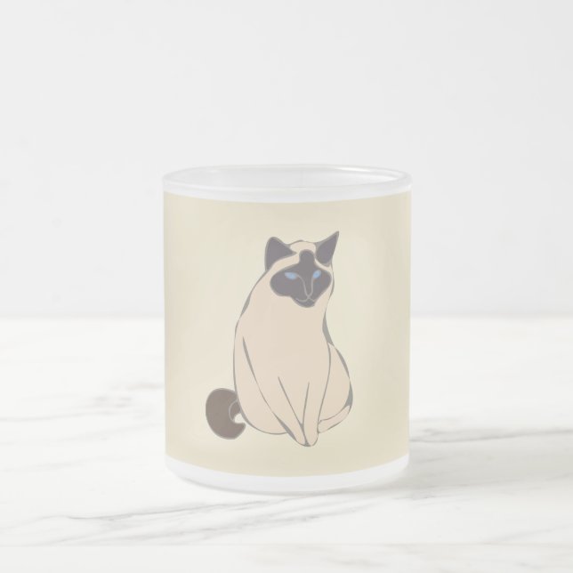 Siamese Cat Frosted Glass Mug Mattglastasse (Mittel)