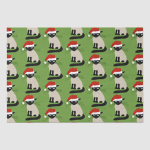 Siamese Cat Funny Santa Kitty Weihnachten Seidenpapier