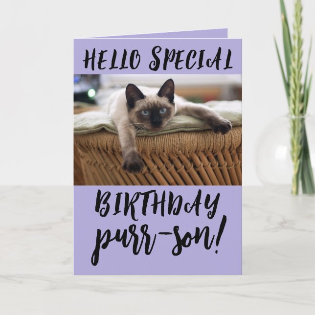 SIAMESE CAT GEBURTSTAG GREETING CARDS KARTE (Vorderseite)