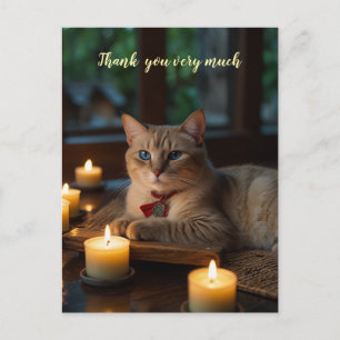 Siamese Cat im Wellness-Center vielen Dank Postkarte